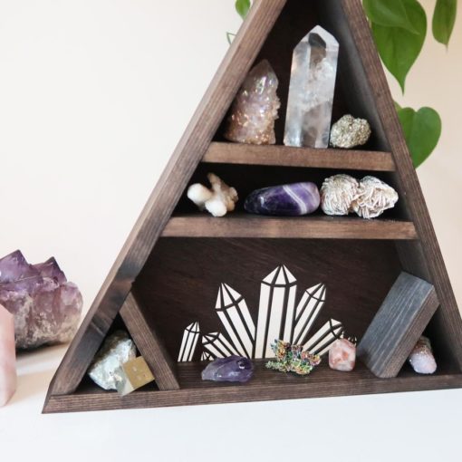 Crystal Cluster Triangle Shelf coppermoonboutique