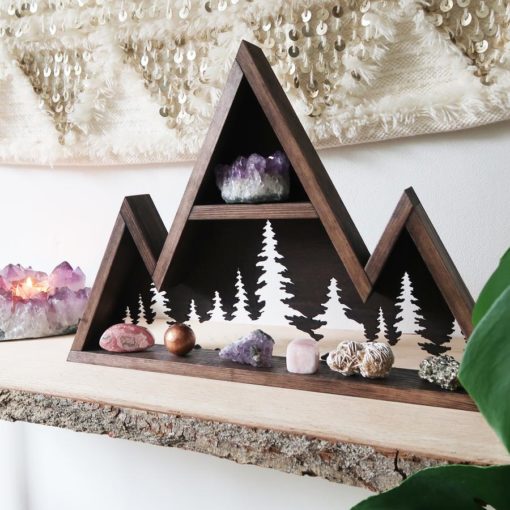 Geometric triangle shelf forest display shelf