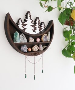 Moon and Forest Cluster Moonphase Mirror Shelf yy 3